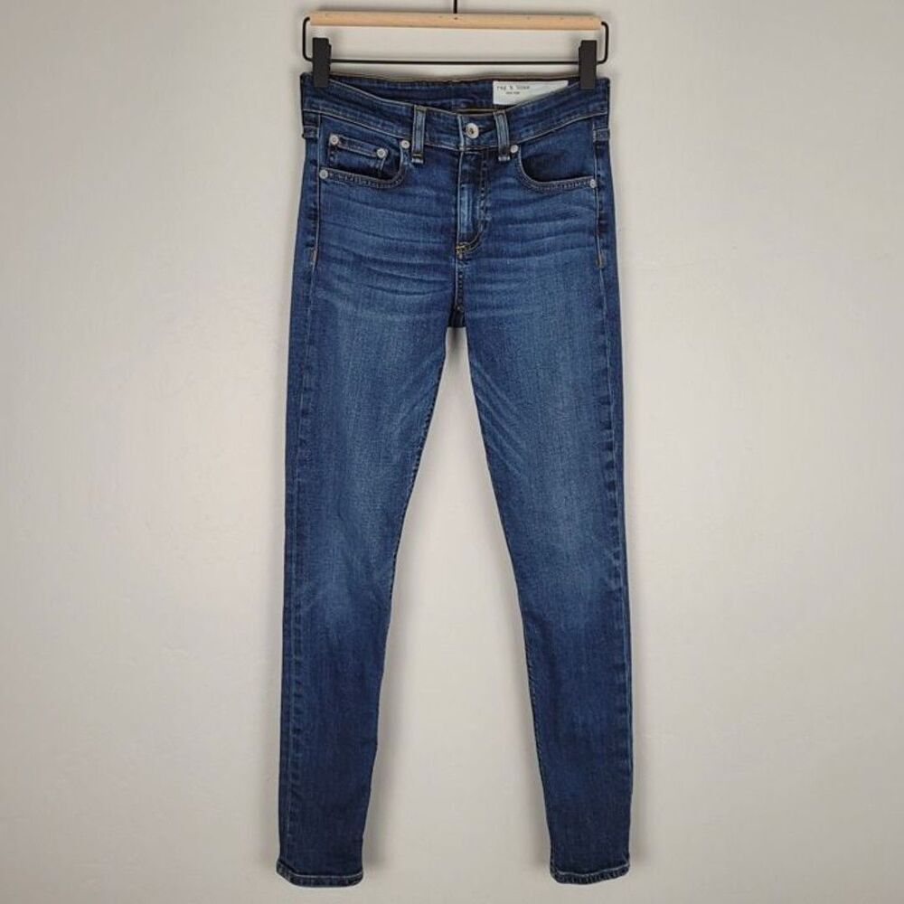 Rag & Bone Size 24 Cate Mid Rise Ankle Skinny Jeans Marigold Blue